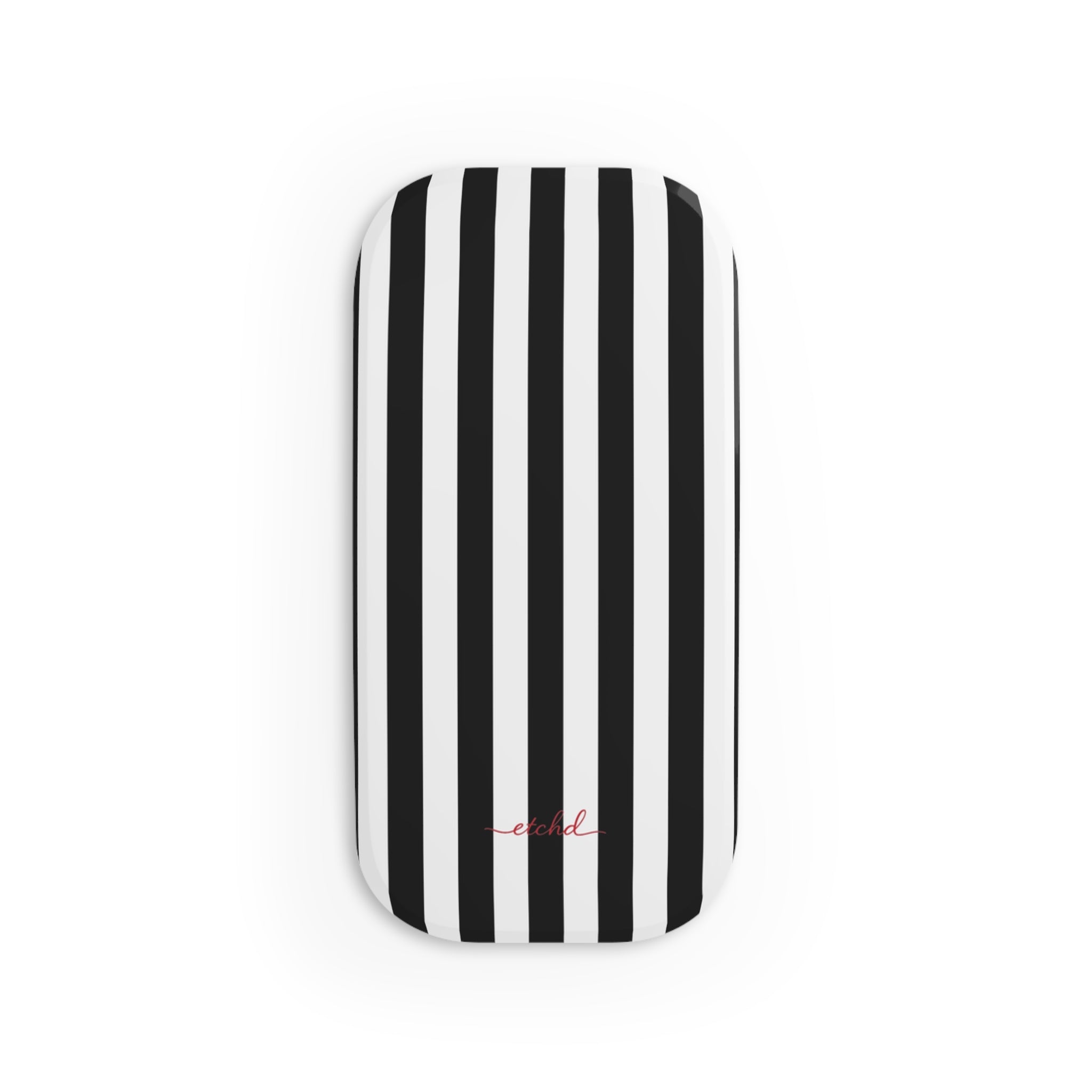 Black & White Striped Click-On Phone Grip by etchd, view 2