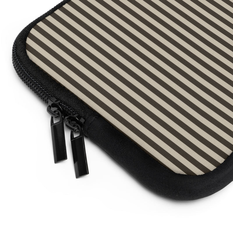Cream & Brown Striped Laptop Sleeve by etchd, view 12
