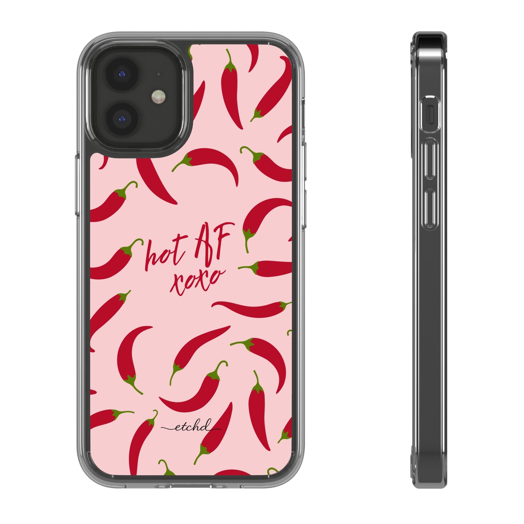 Hot AF Clear Phone Case by etchd, view 2