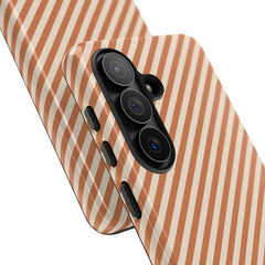Terracotta & Cream Striped Diagonal Phone Case by etchd, view 209