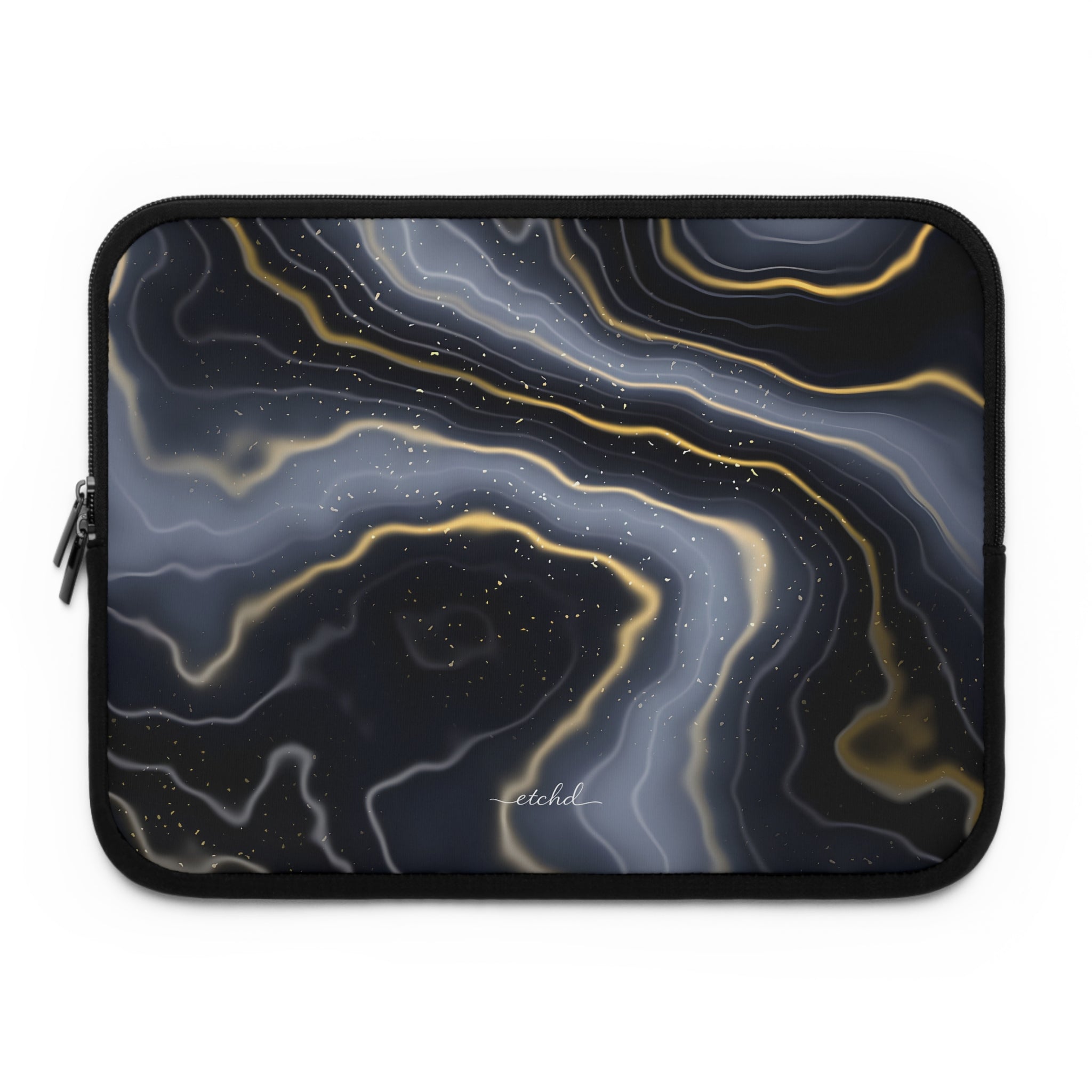 Obsidian Gold Laptop Sleeve by etchd