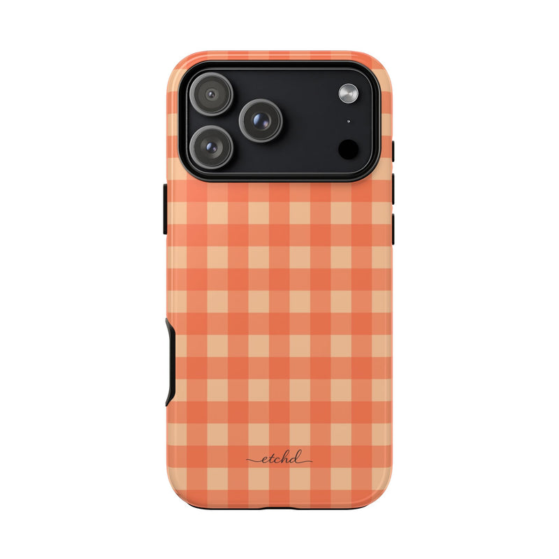 Coral & Peach Gingham Phone Case by etchd, view 59