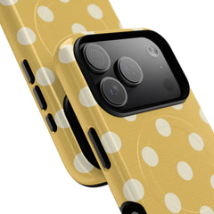 Cream & Butter Polka Dot Magnetic Phone Case by etchd, view 99