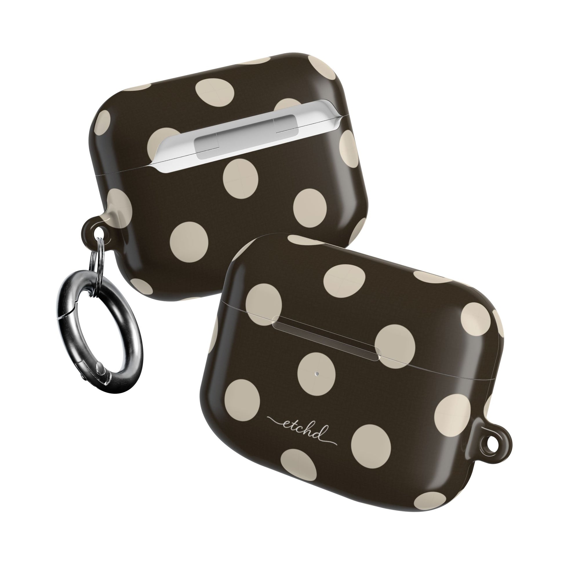 Cream & Brown Polka Dot AirPod Case by etchd, view 10