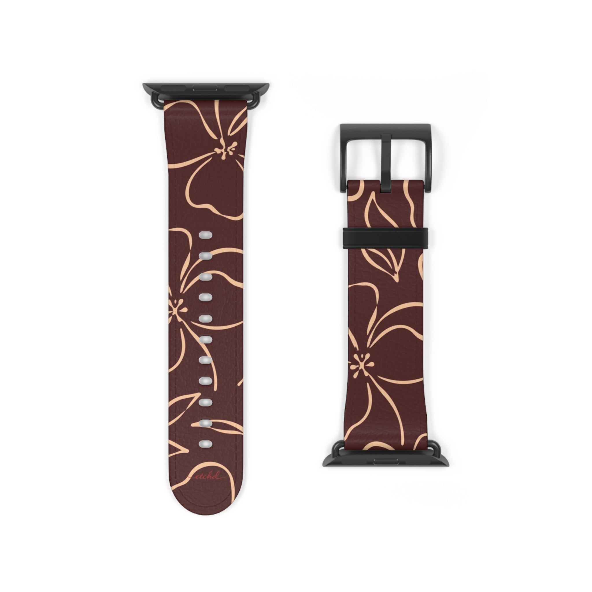 Cherry & Peach Floral Smartwatch Strap by etchd, view 9