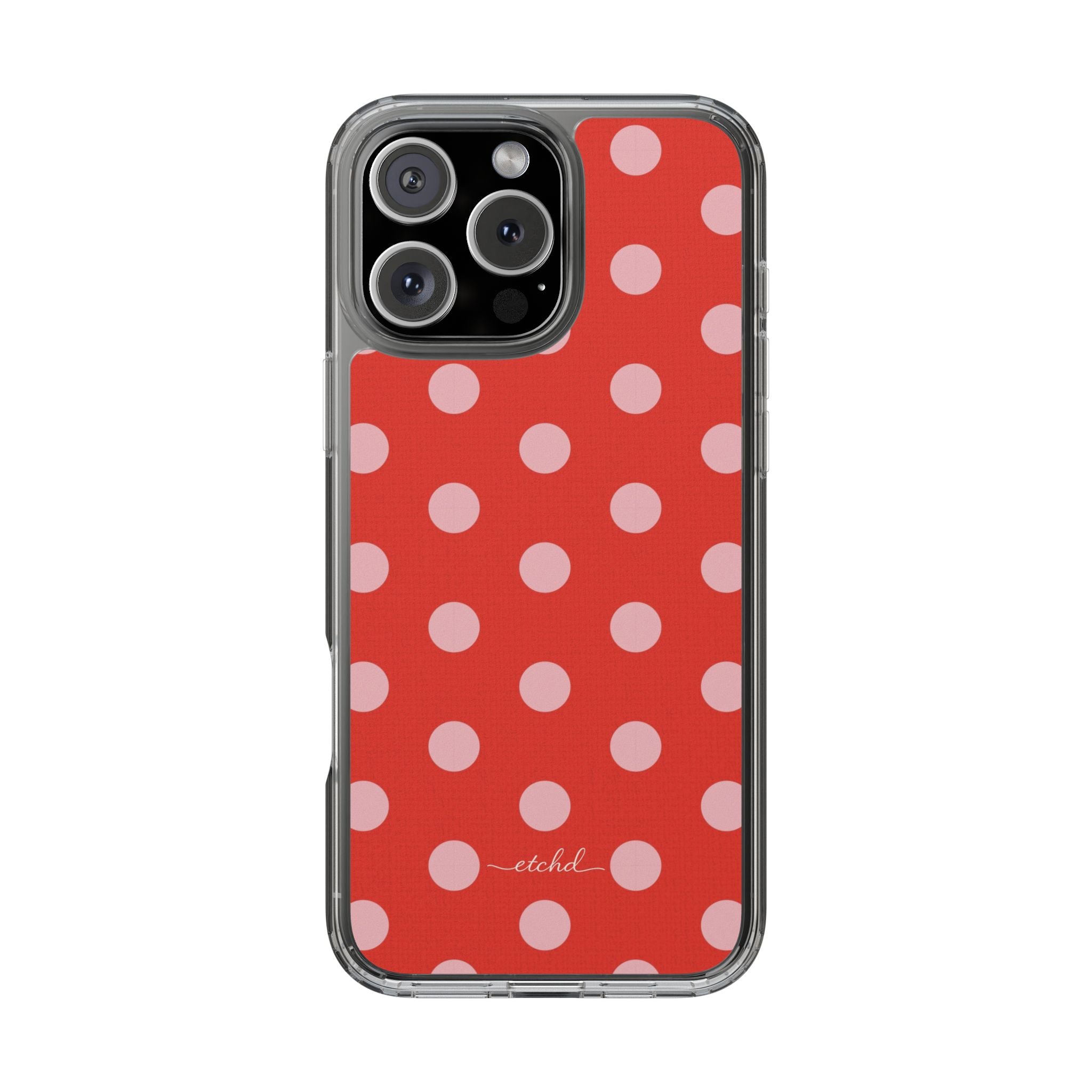Blush And Poppy Polka Dot Clear Phone Case