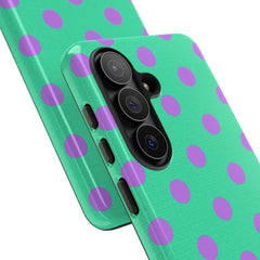 Lilac And Hypermint Polka Dot Phone Case by etchd, view 209