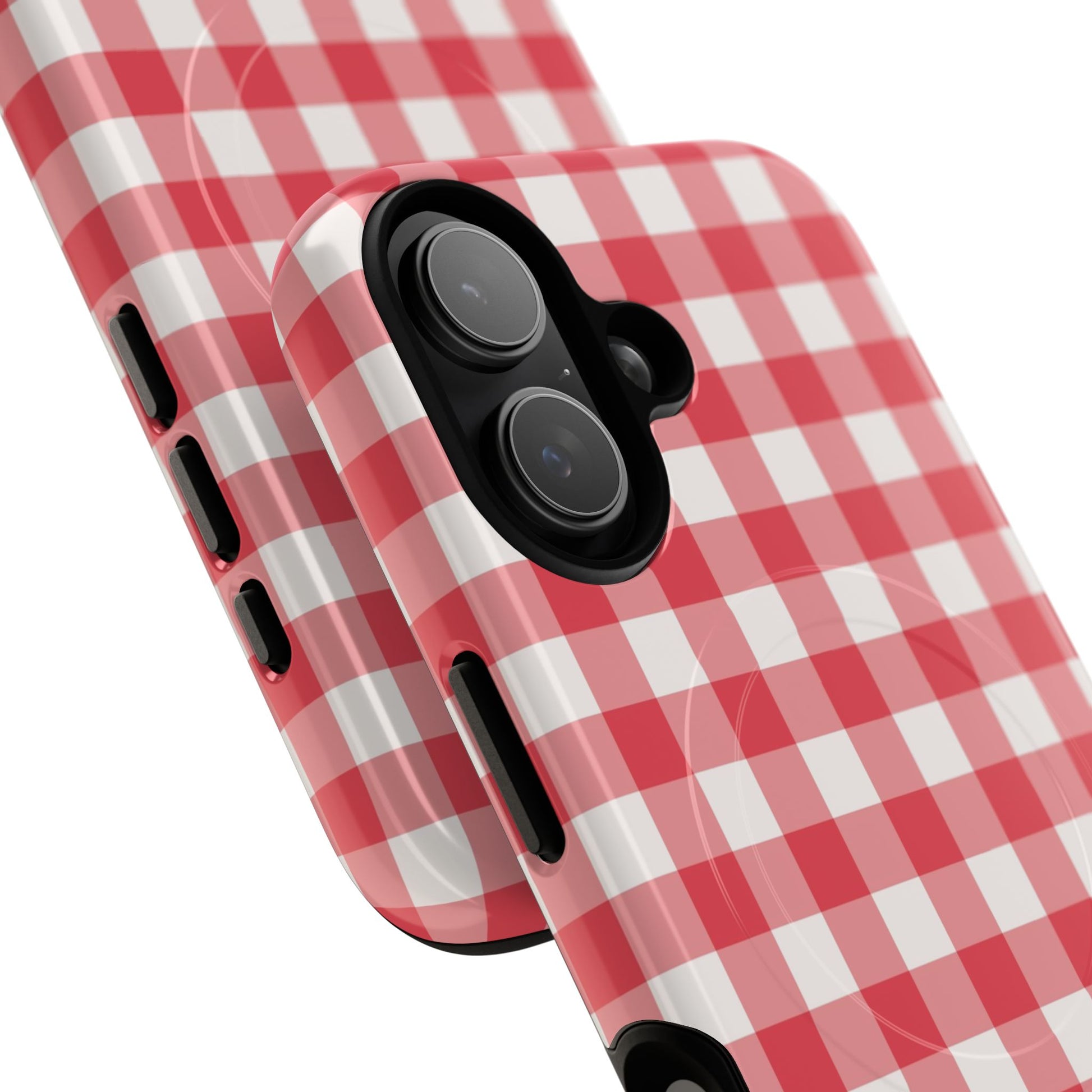 Cherry & White Gingham Magnetic Phone Case by etchd, view 87