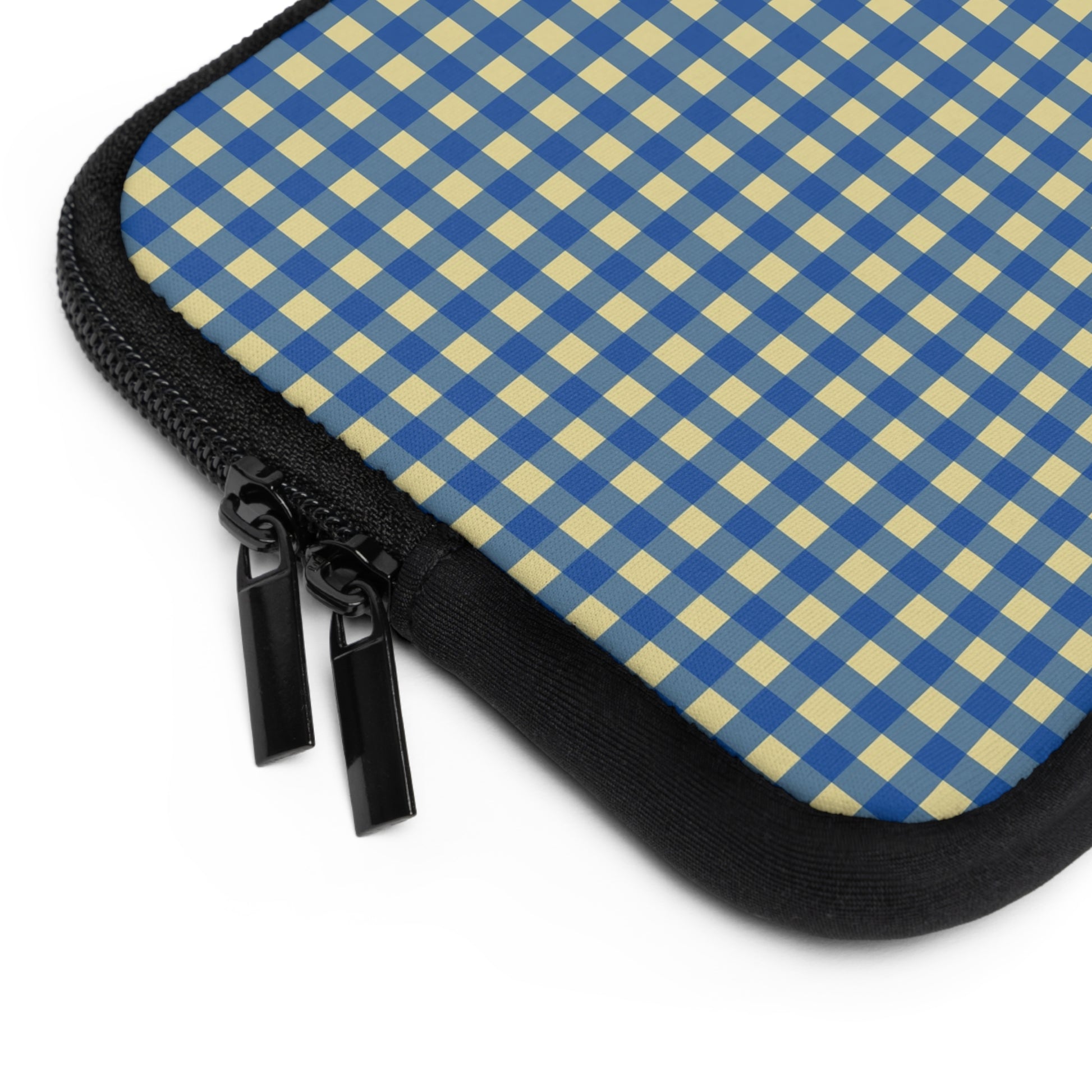 Butter & Cobalt Gingham Laptop Sleeve by etchd, view 12