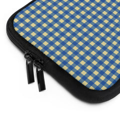 Butter & Cobalt Gingham Laptop Sleeve by etchd, view 12