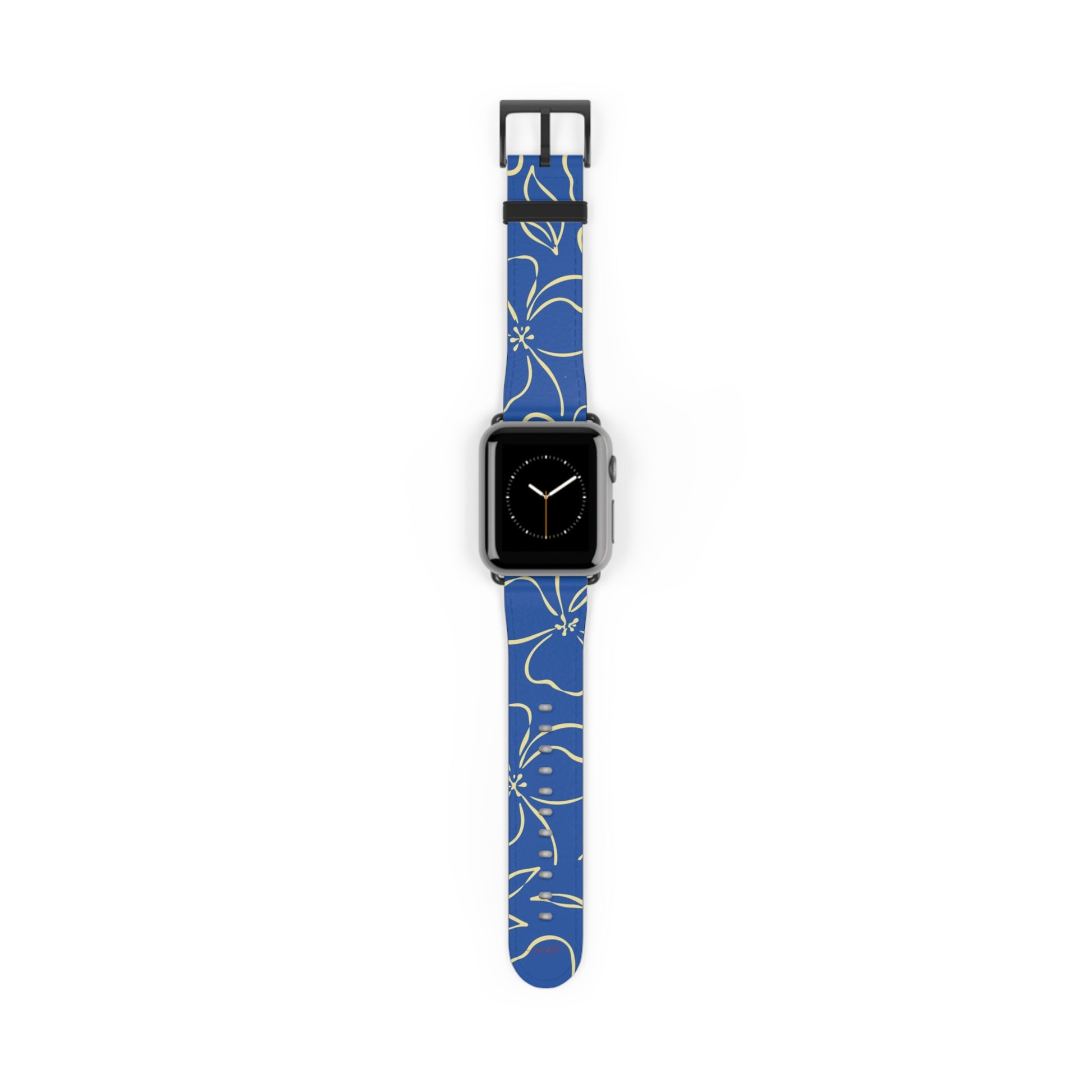 Cobalt & Butter Floral Correa para smartwatch de etchd