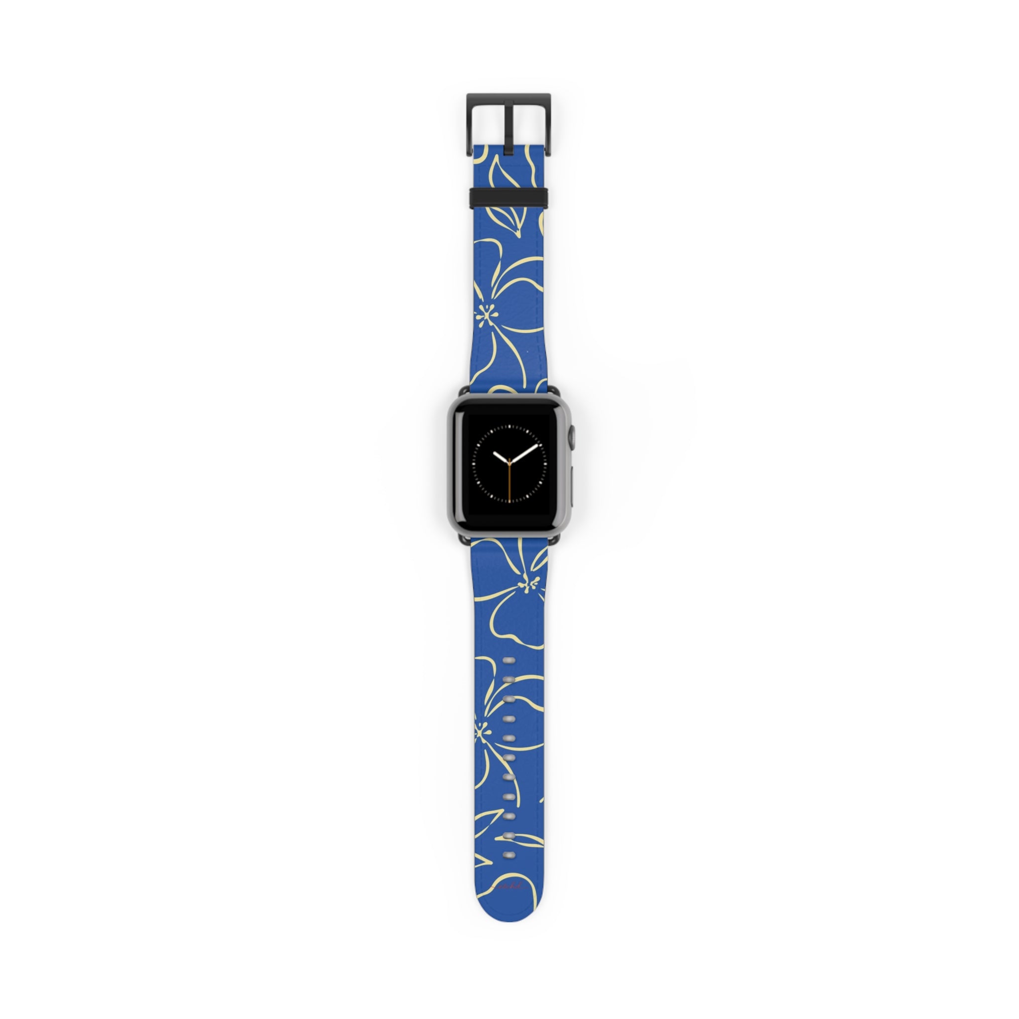 Cobalt & Butter Floral Cinturino per smartwatch di etchd