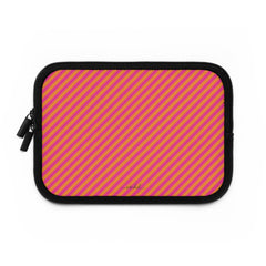 Pink & Orange Striped Diagonal Laptop Sleeve by etchd, view 2