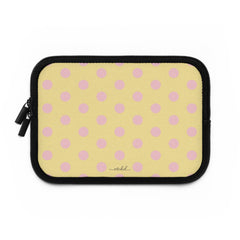 Pink And Butter Polka Dot Laptop Sleeve by etchd, view 2