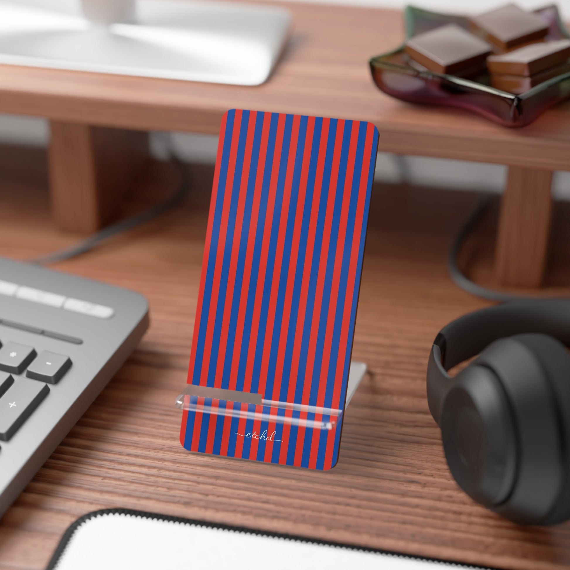 Cobalt And Poppy Phone Stand by etchd, view 3