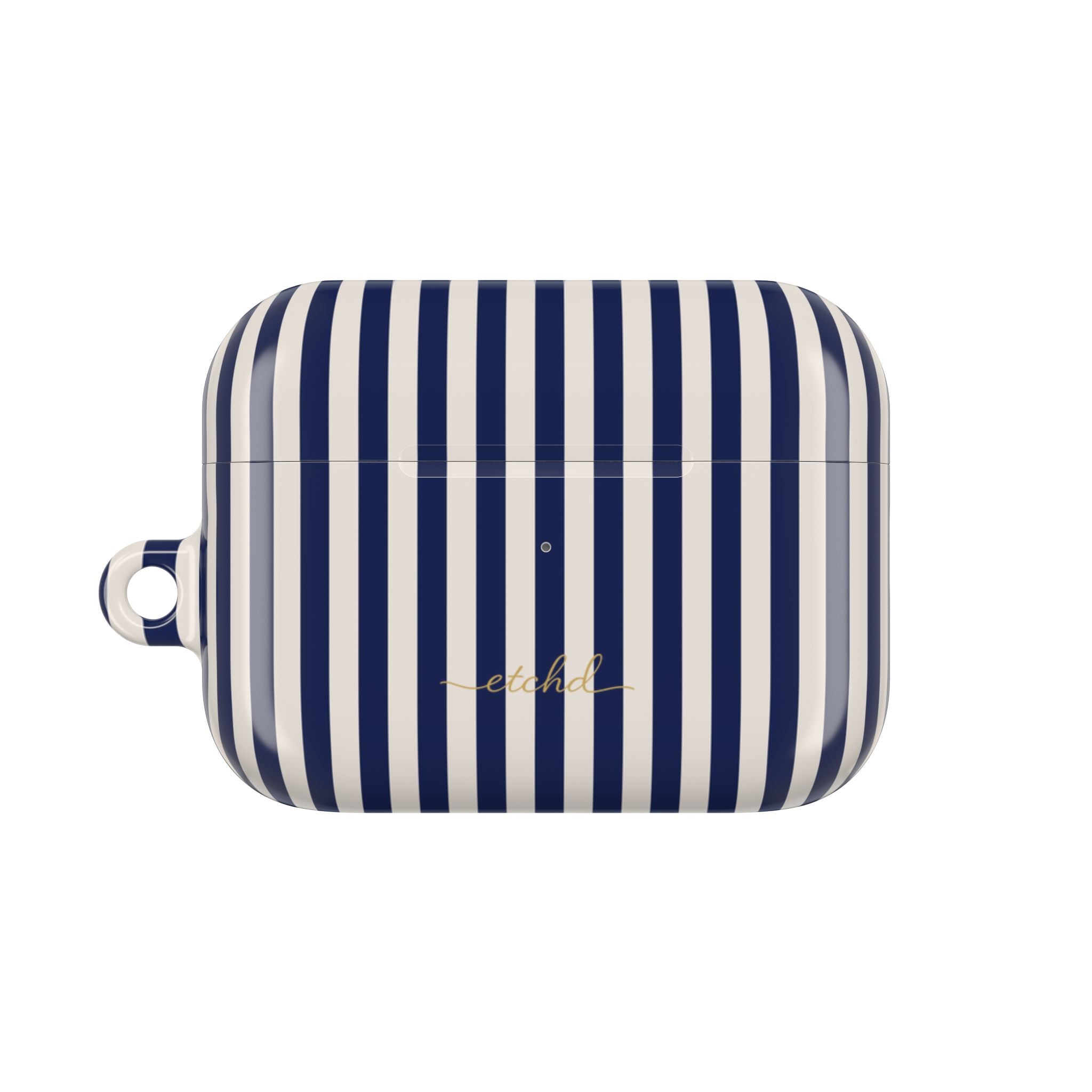 Navy & Cream Striped AirPod Case by etchd, view 2