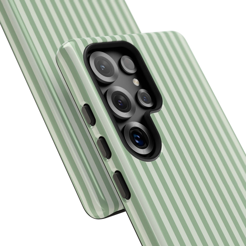 Sage & Cream Striped Phone Case by etchd, view 209