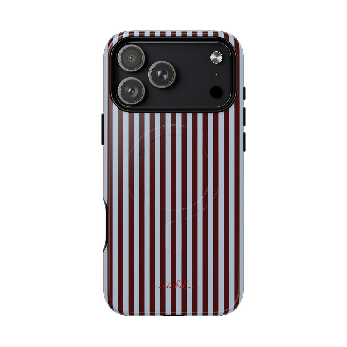 Blue & Cherry Striped Magnetic Phone Case by etchd, view 31