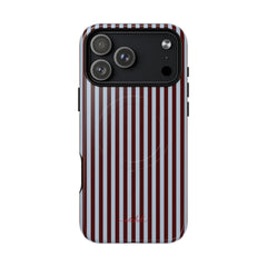Blue & Cherry Striped Magnetic Phone Case by etchd, view 31
