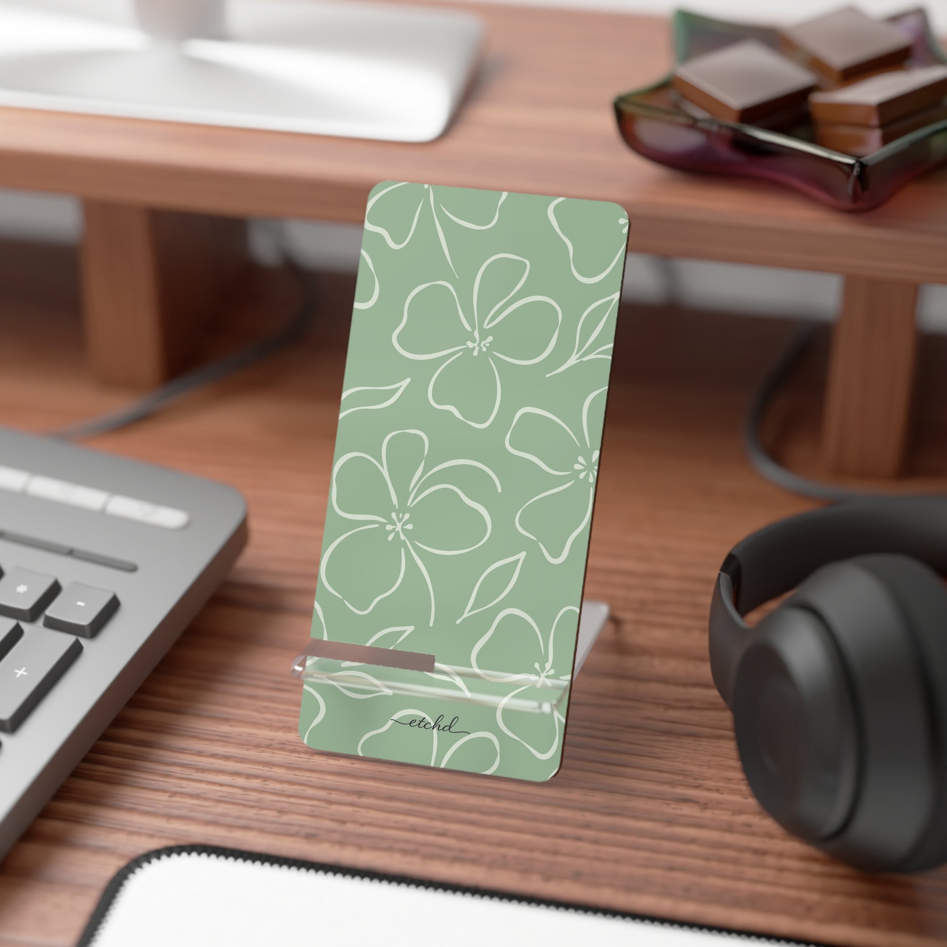 Sage & Cream Floral Supporto per telefono di etchd, vista 3