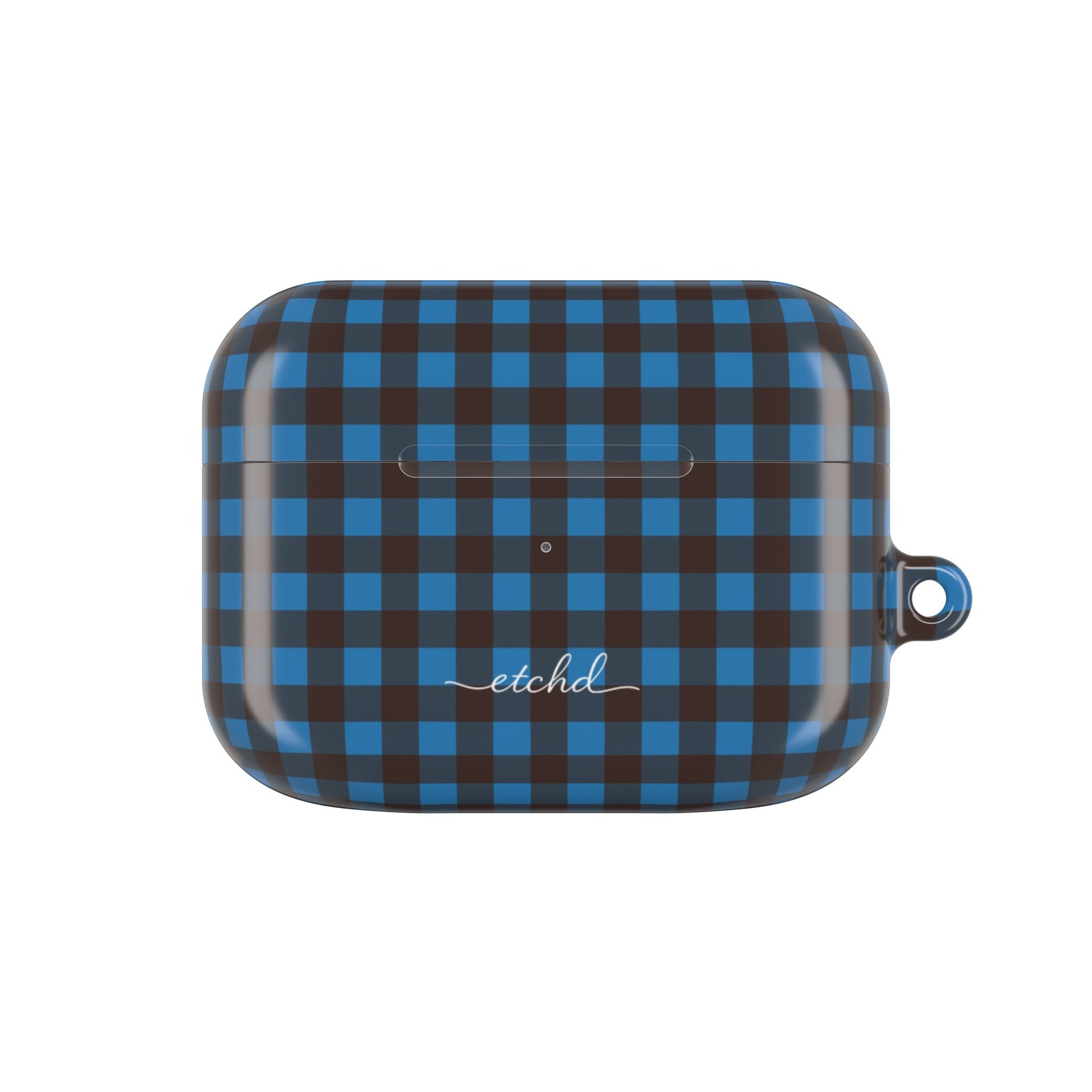 Cerulean & Espresso Gingham AirPod Case by etchd