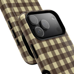 Butter & Brown Gingham Magnetic Phone Case by etchd, view 99