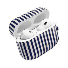 Navy & Cream Striped AirPod Case by etchd, view 9
