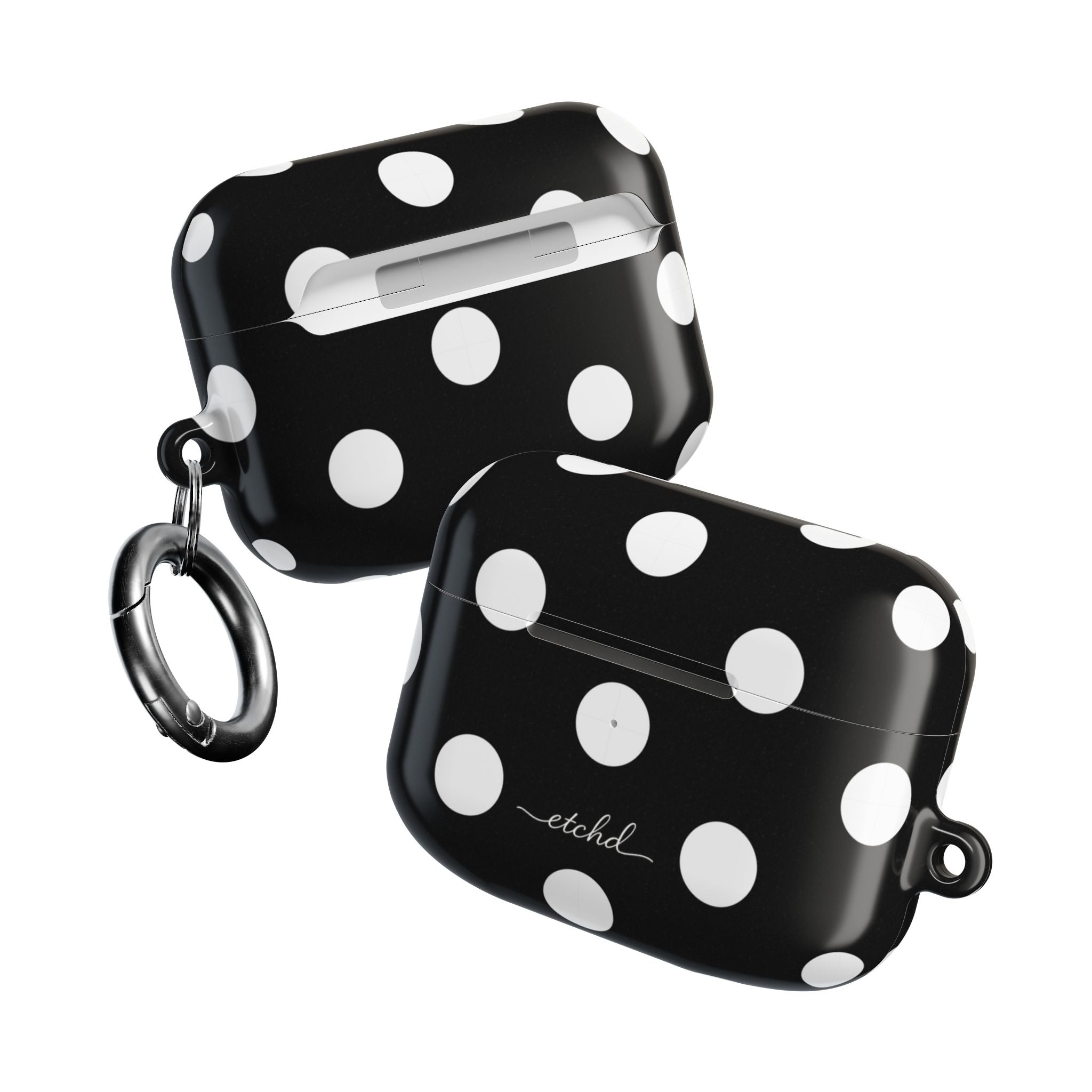 White & Black Polka Dot AirPod Case by etchd, view 10