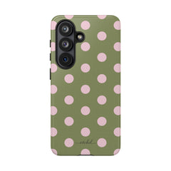 Pink And Green Polka Dot Phone Case by etchd, view 61