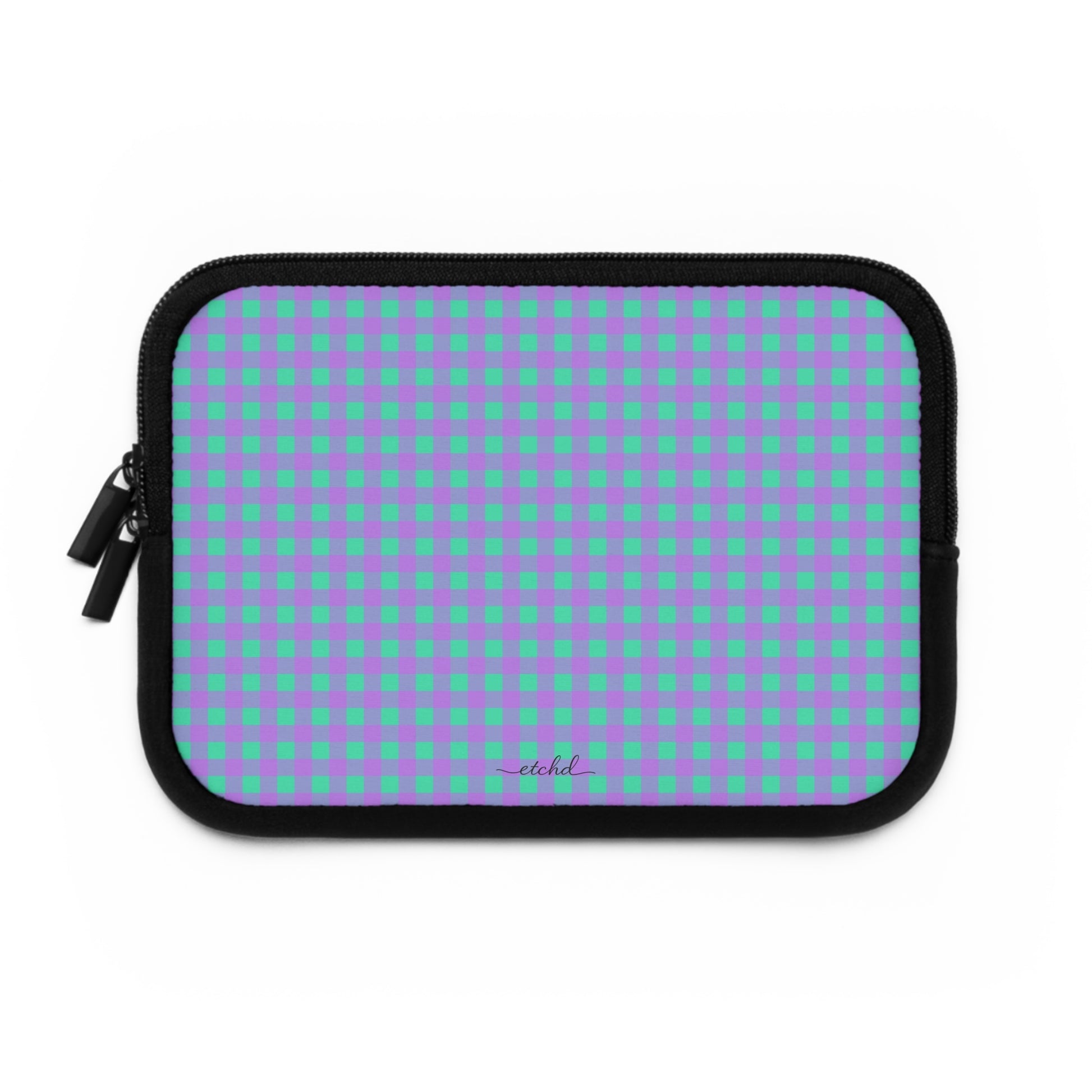 Hypermint & Lilac Gingham Custodia per laptop di etchd, vista 2