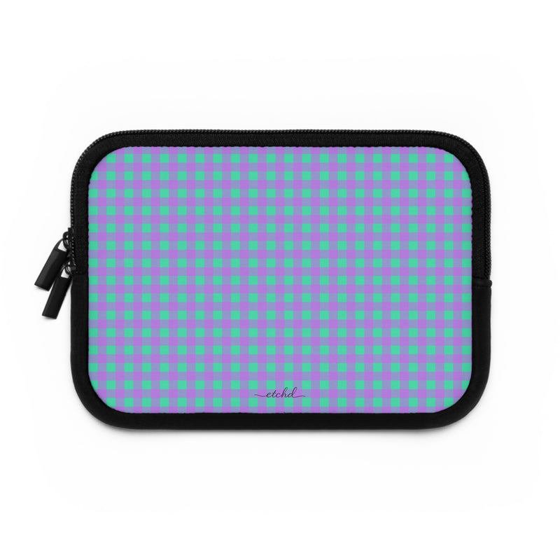 Hypermint & Lilac Gingham Custodia per laptop di etchd, vista 2
