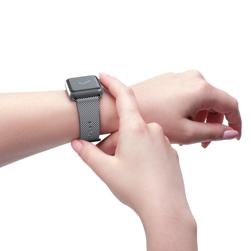 Plum & Blue Striped Diagonal Smartwatch Strap by etchd, view 11