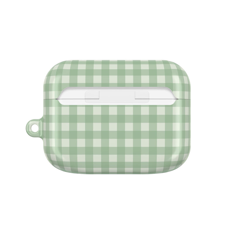 Sage & Cream Gingham AirPod Case by etchd, view 7