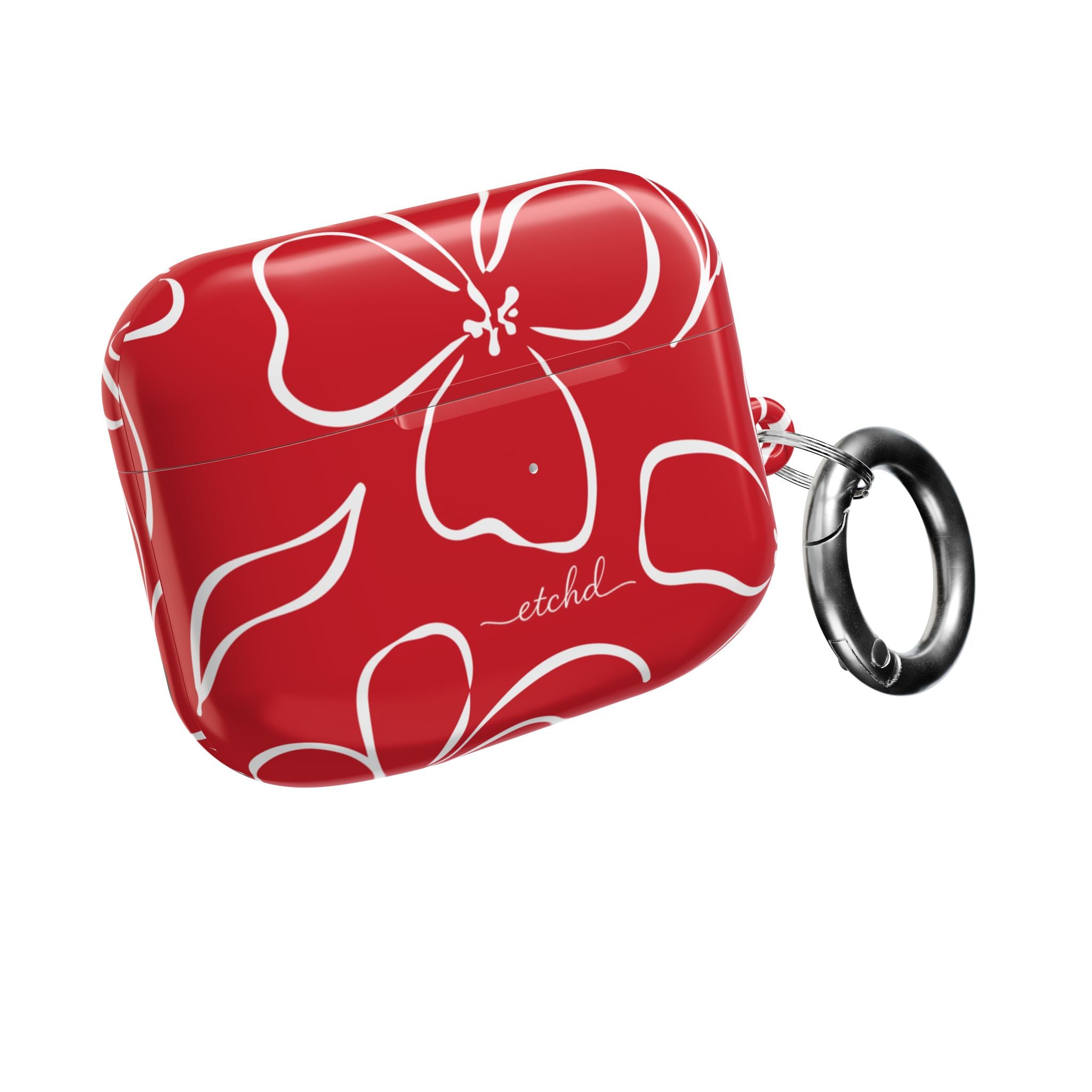 Classic Red & White Floral AirPod Case by etchd, view 8