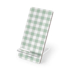 Sage & White Gingham Soporte para móvil