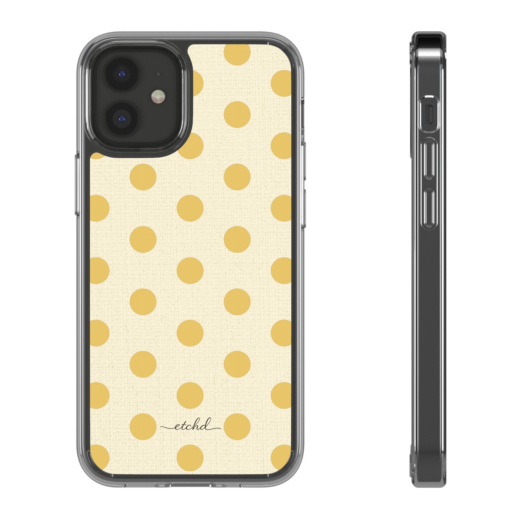 Butter & Cream Polka Dot Clear Phone Case by etchd, view 2