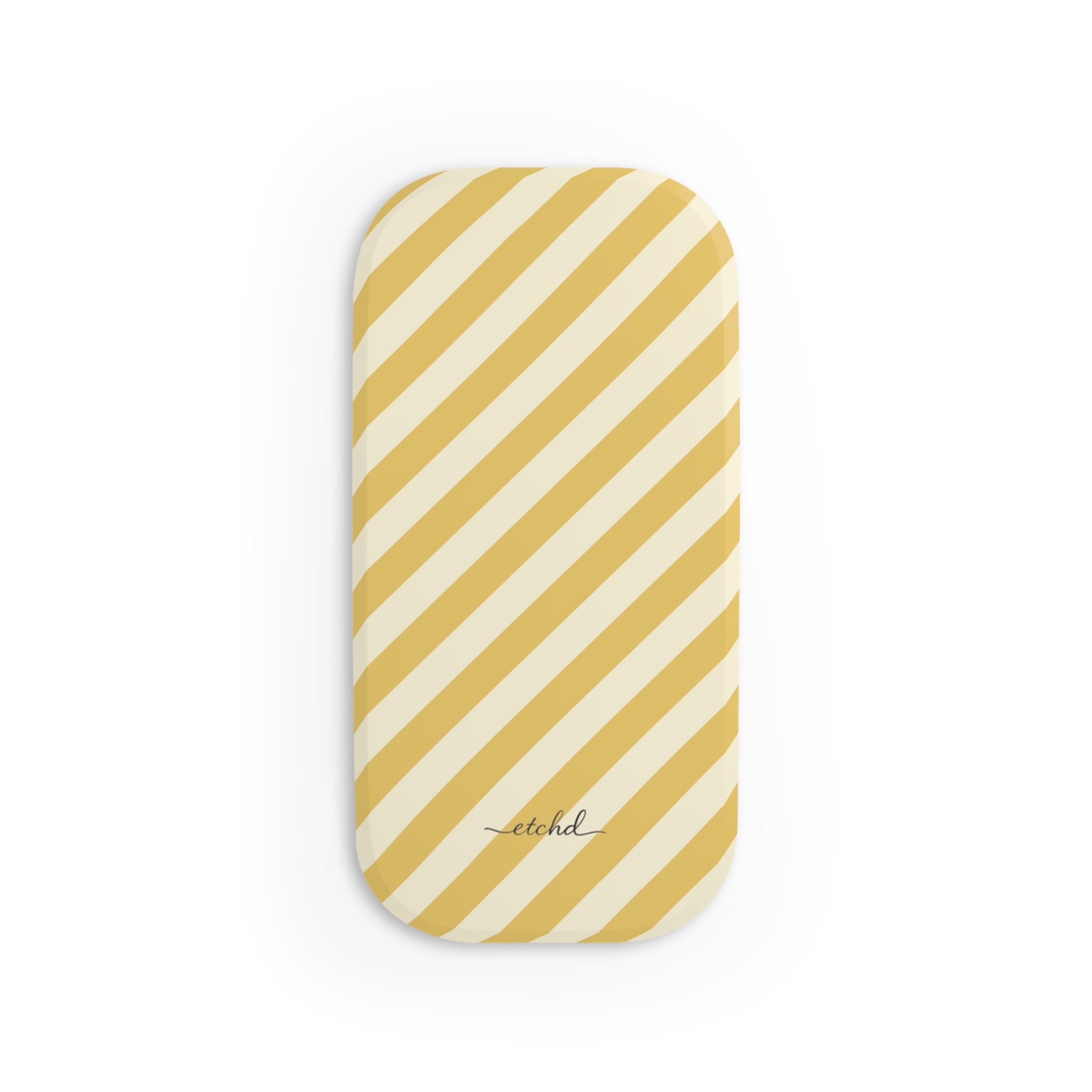 Butter & Cream Striped Diagonal Click-On Phone Grip by etchd, view 2