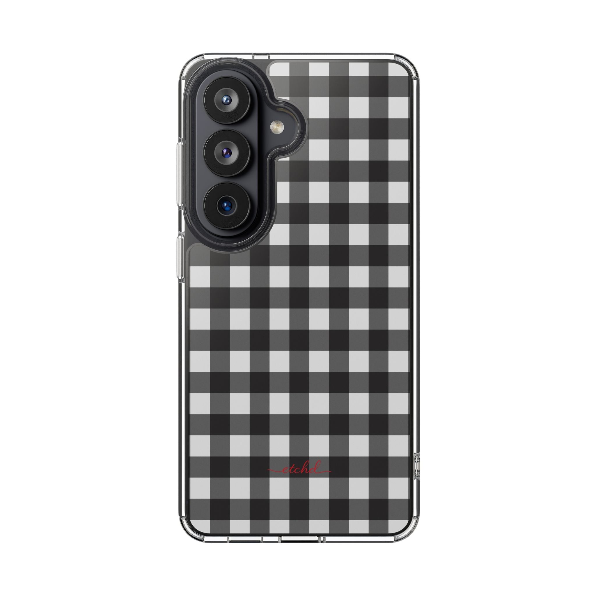 Black & White Gingham Clear Phone Case by etchd, view 23