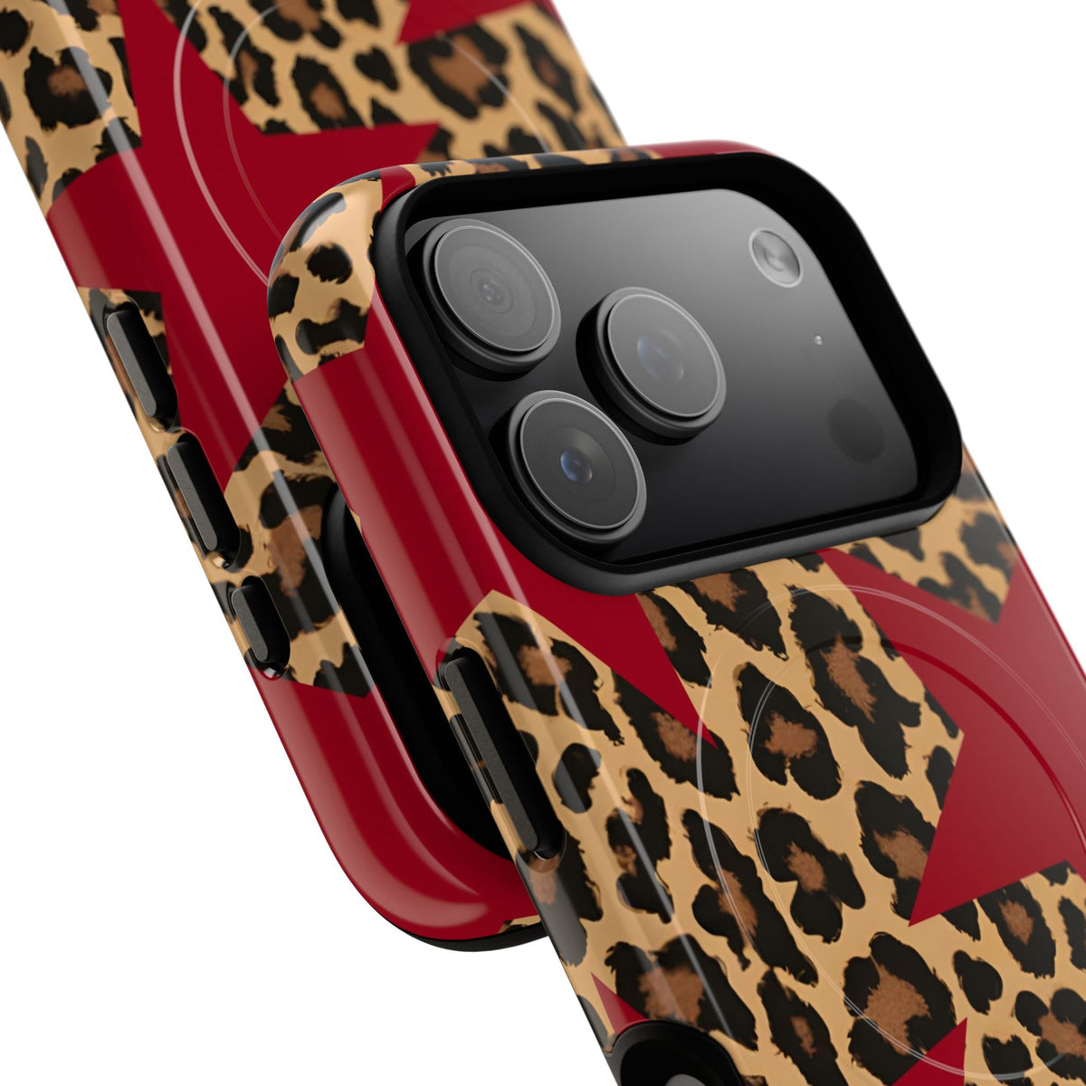 Leopard & Red Stars Magnetic Phone Case by etchd, view 99