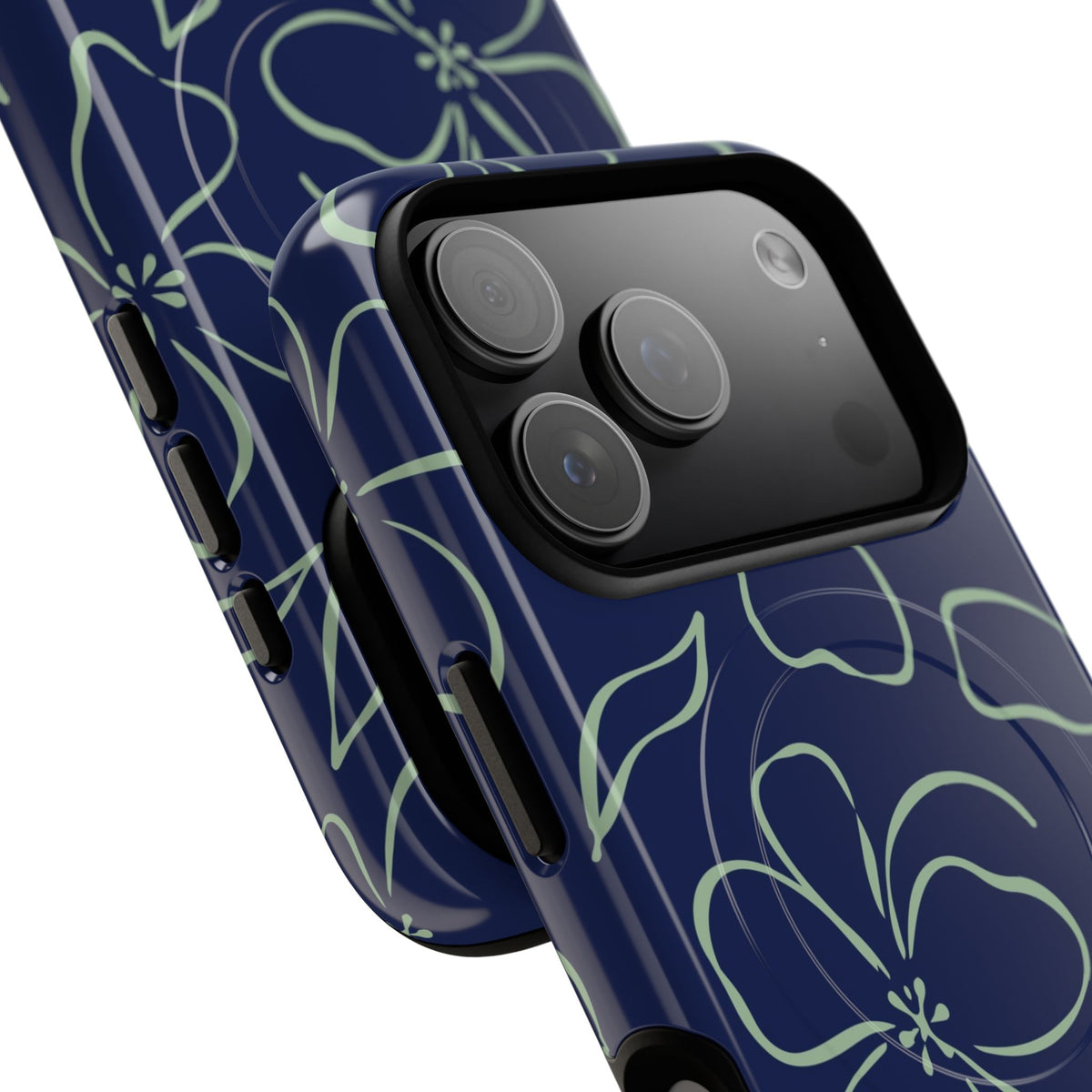 Navy & Sage Floral Magnetic Phone Case by etchd, view 99