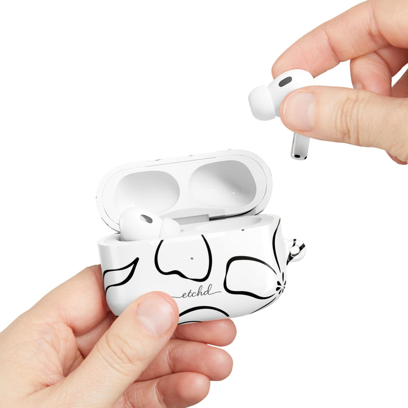 White & Black Floral AirPod Case by etchd, view 11