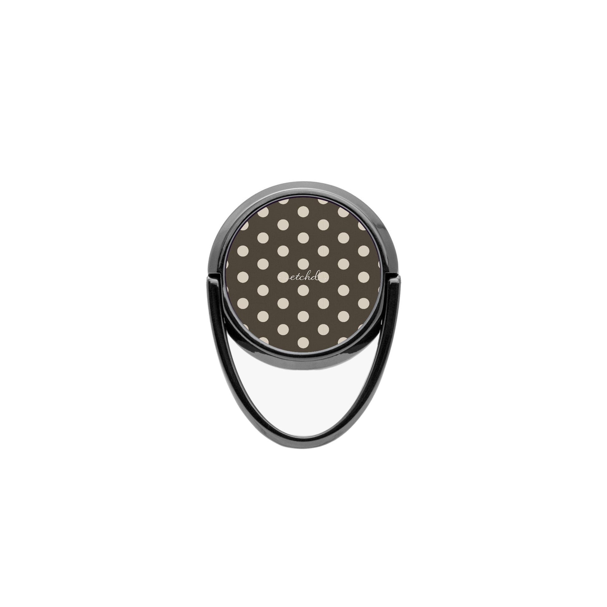 Cream & Brown Polka Dot Phone Ring Holder by etchd, view 4