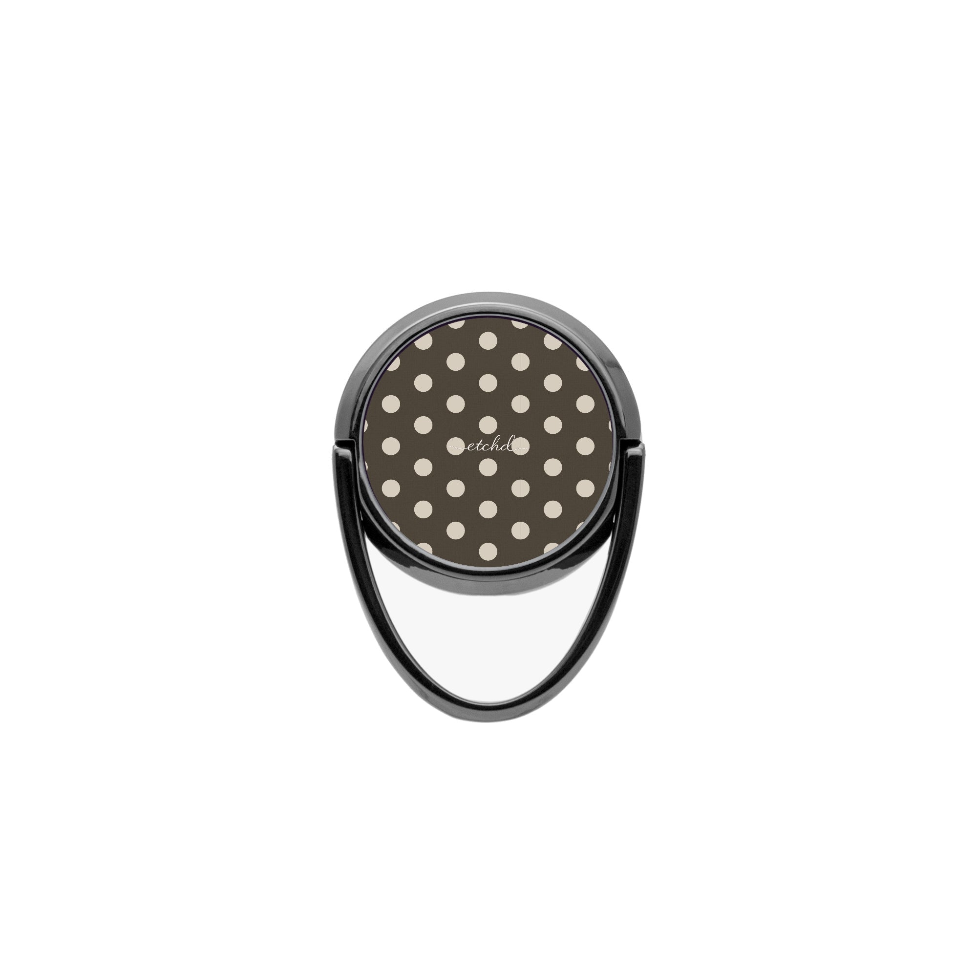 Cream & Brown Polka Dot Phone Ring Holder by etchd, view 4