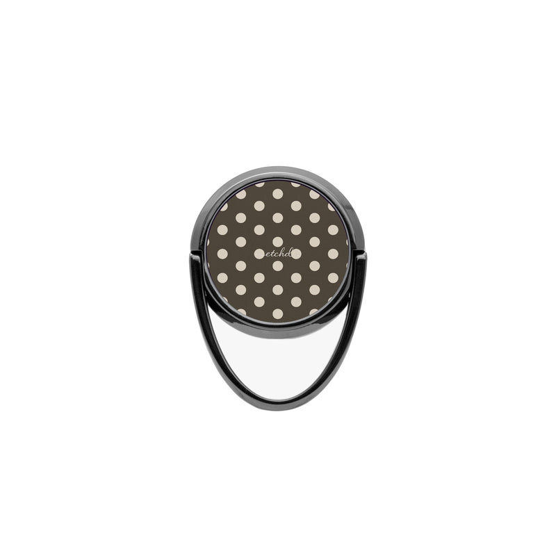 Cream & Brown Polka Dot Handy-Ring-Halterung-zoom-