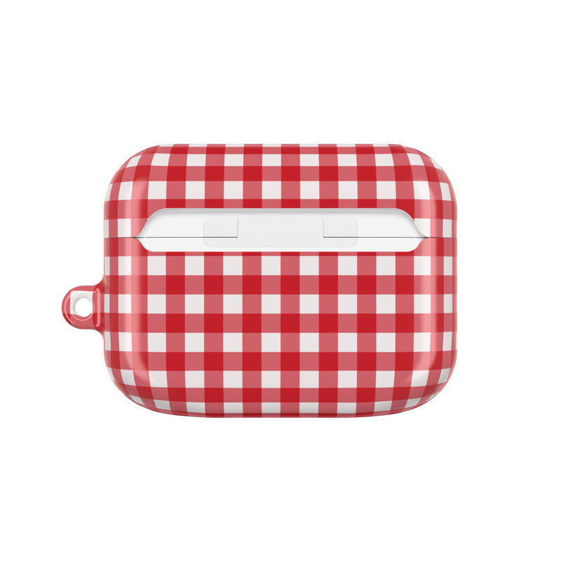 Classic Red & White Gingham AirPod Case by etchd, view 7