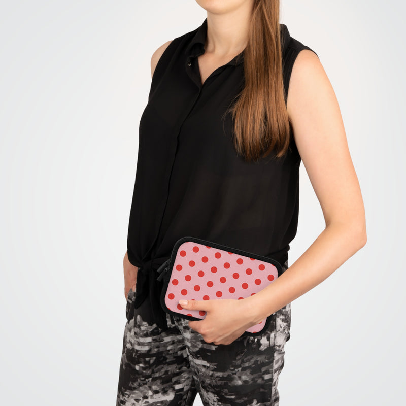 Poppy And Blush Polka Dot Laptop Sleeve by etchd, view 15