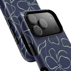 Navy & Sage Floral Magnetic Phone Case by etchd, view 100