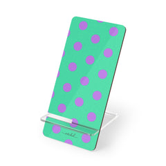 Lilac And Hypermint Polka Dot Phone Stand by etchd