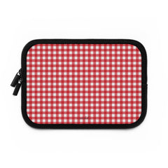 Classic Red & White Gingham Custodia per laptop di etchd, vista 2