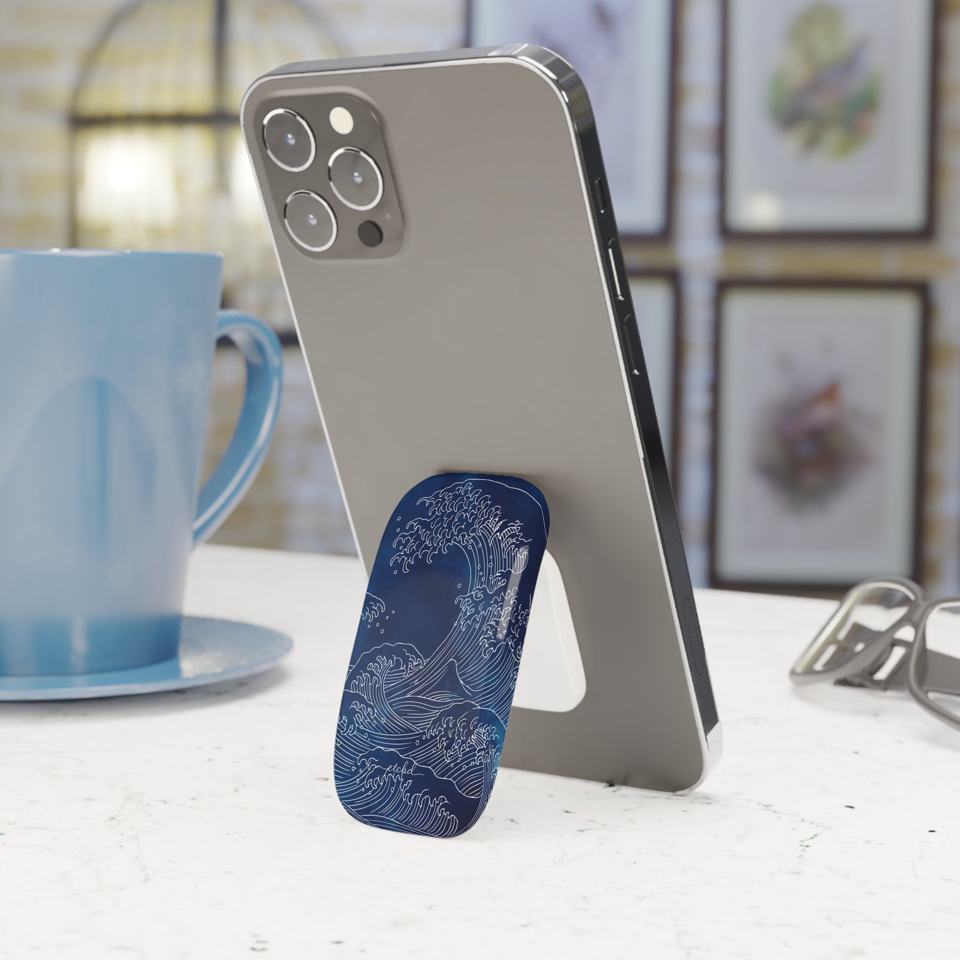 Ocean Wave Click-On Phone Grip by etchd, view 2